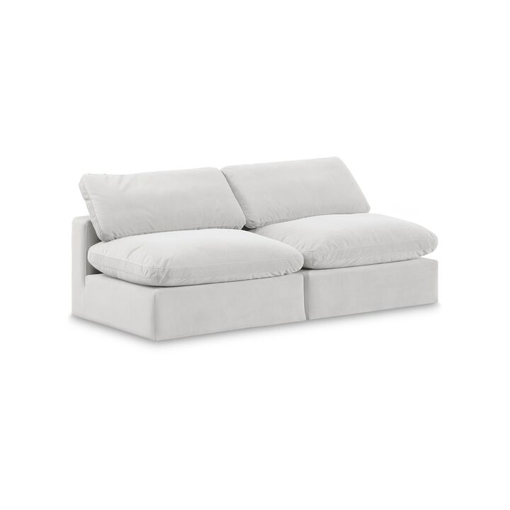 Meridian Furniture Comfy Cream Velvet Modular Sofa