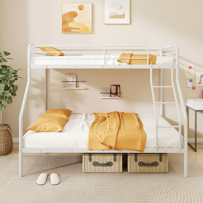Bunk Bed with Ladder and Full-length Guardrails