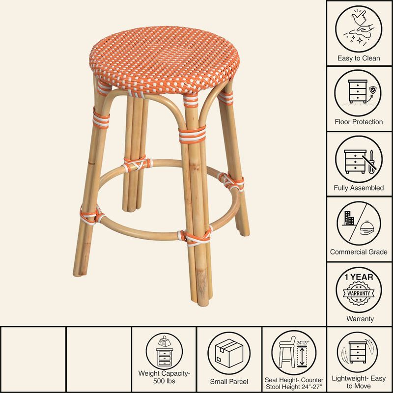 Butler Specialty Tobias Rattan Round 24" Counter Stool image number 6