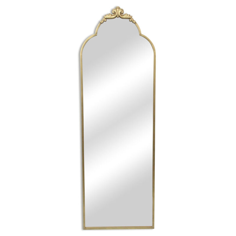 HomeRoots 65" Gold Metal Arch Full Length Hanging Mirror image number 0