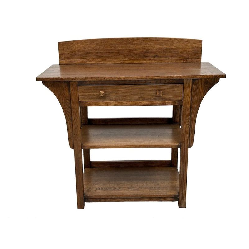 Crafters and Weavers Mission 2 Drawer And Open Shelves Sideboard / Console Table - Walnut