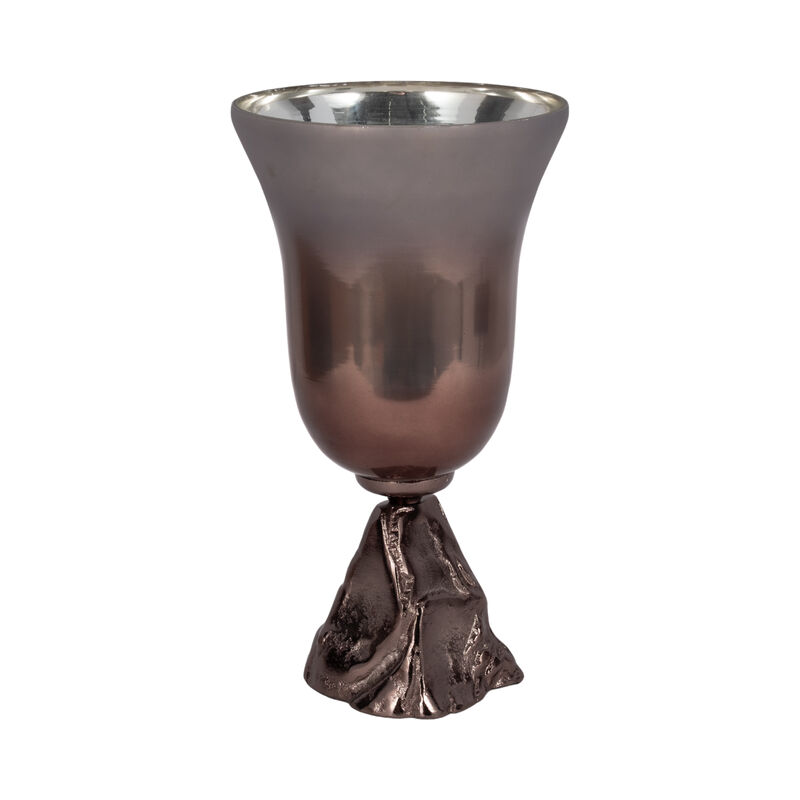 Glass, 15" 2-tone Chalice Vase, Metallic Kd image number 2
