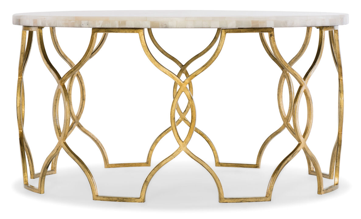 Melange Corrina Cocktail Table in Gold