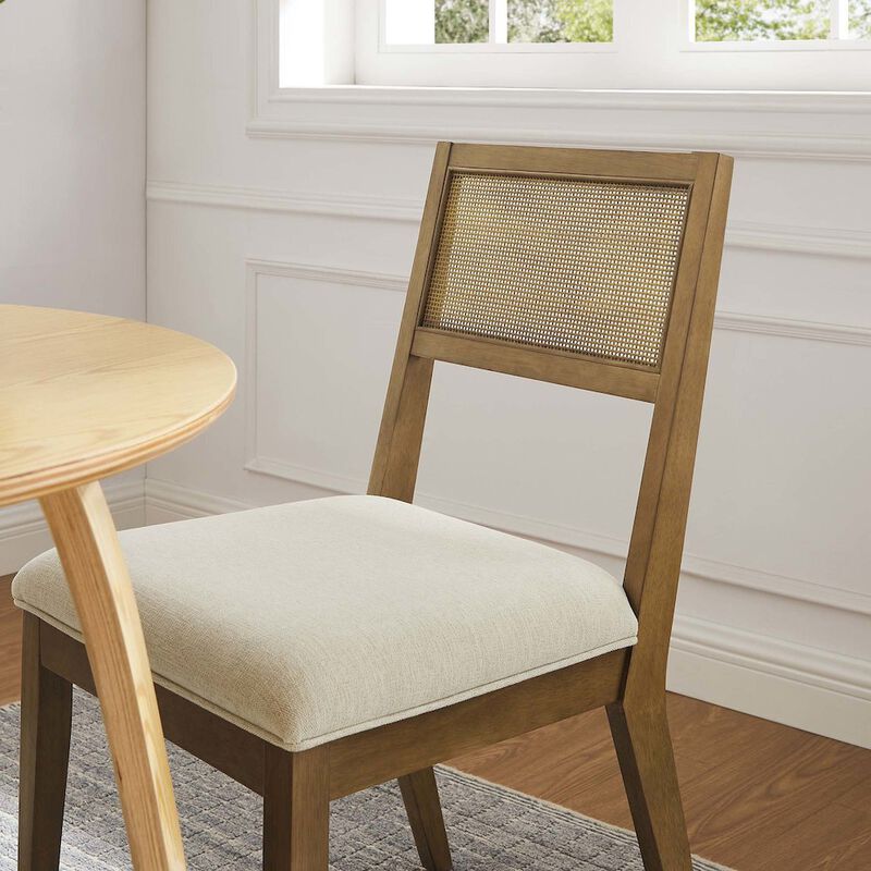 Nimba Faux Rattan Fabric Dining Chairs Set of 2 image number 8