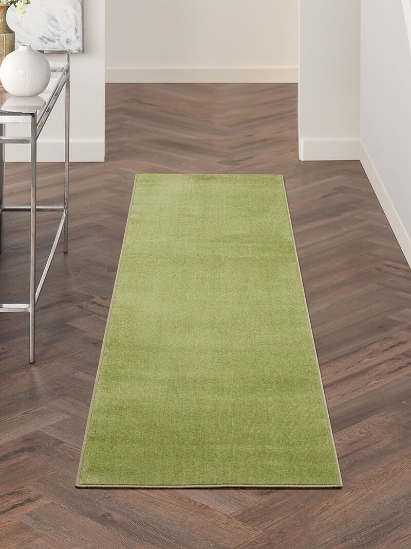 Nourison Essentials NRE01 Green 2'2" x 14' Rug image number 6