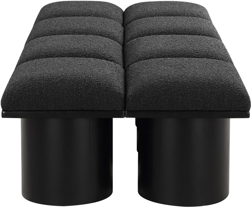 Meridian Furniture Pavilion Black Boucle Fabric Bench