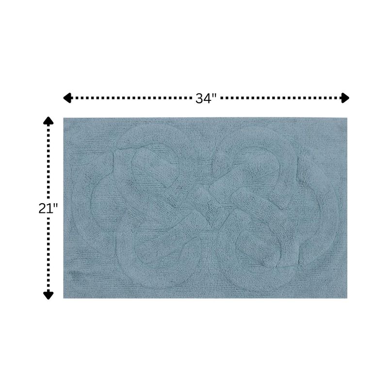 Knightsbridge Tuft Twisted 220 GSF Non Skid Back Bath Rug 21 x 34 - Light Blue