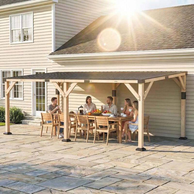 Hivvago Hardtop 10x20 Outdoor Gazebo Pergola image number 1