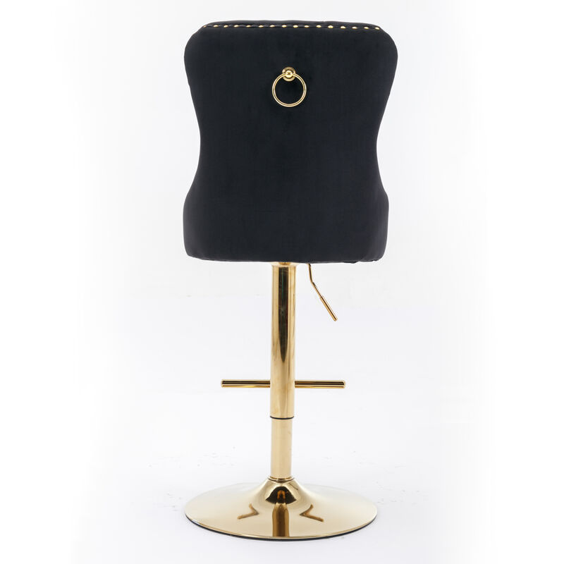 Streamdale Modern Velvet Swivel Bar Stools, Set of 2 image number 5