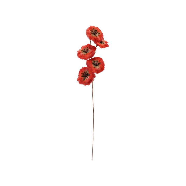 Artisan Red Feather Flower Stem