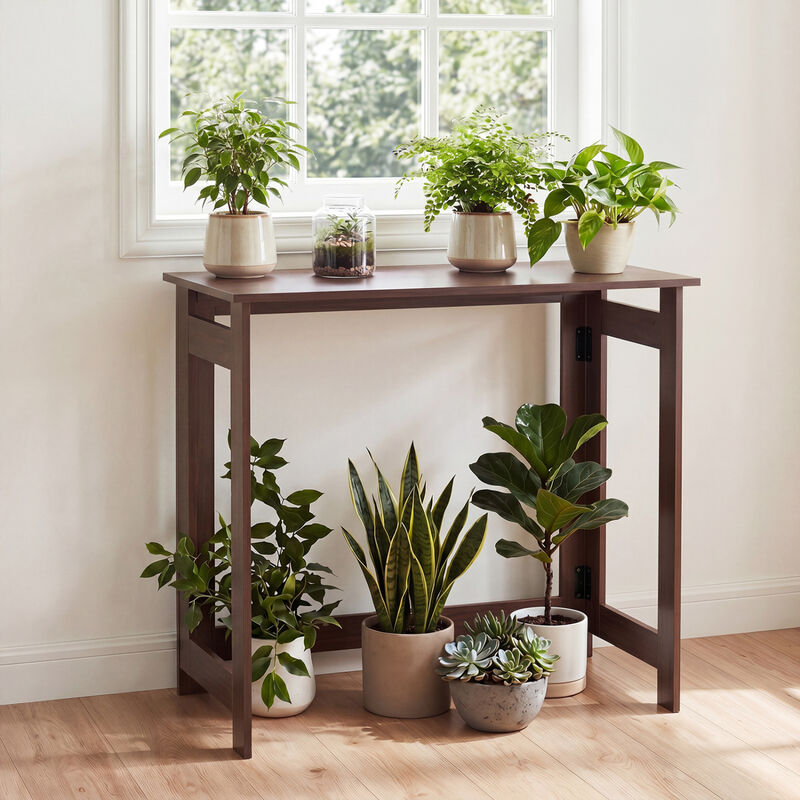 Narrow Folding Console Table with Collapsible Legs for Small Spaces image number 4
