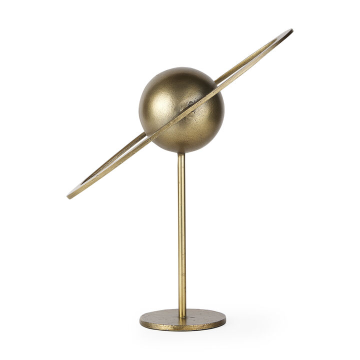 HomeRoots 16" Gold Iron Solar System Tabletop Sculpture