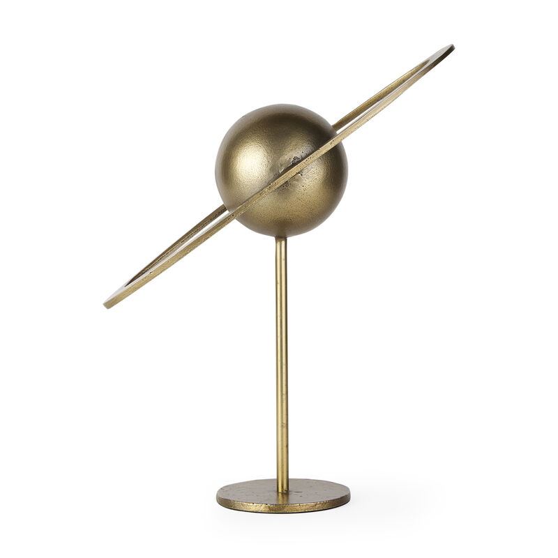 HomeRoots 16" Gold Iron Solar System Tabletop Sculpture image number 0