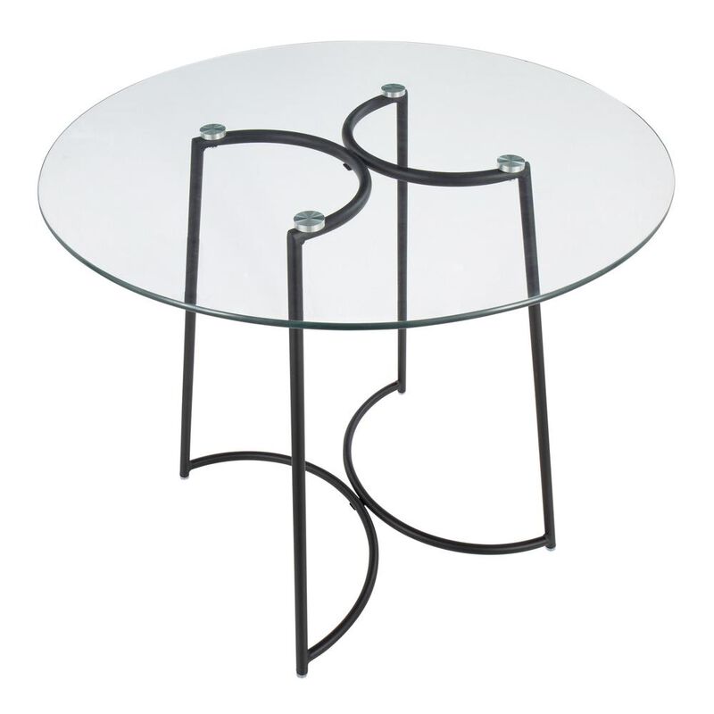 LumiSource Black Steel, Clear Glass Cece Dinette Table