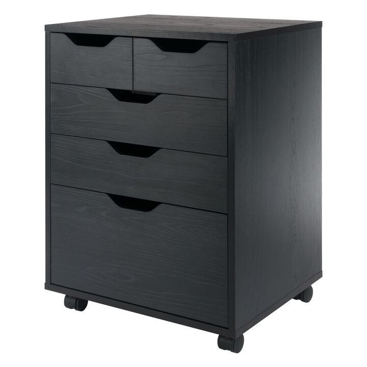 Halifax Bins & Drawers Storage Mobile Cabinet, Black