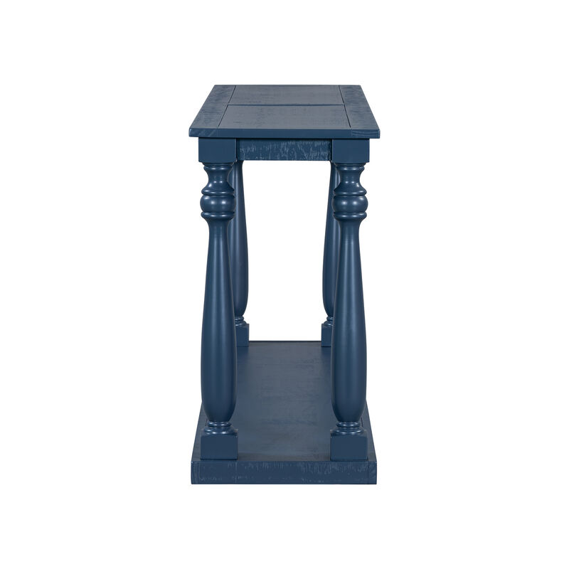 Merax Vintage Wood Grain Console Table with Bottom Shelf