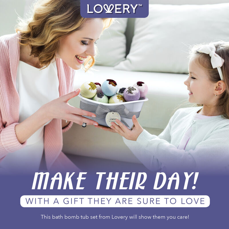 Lovery Bath Bombs Gift Set - 10 XL Bath Fizzies with Shea & Coco Butter image number 5
