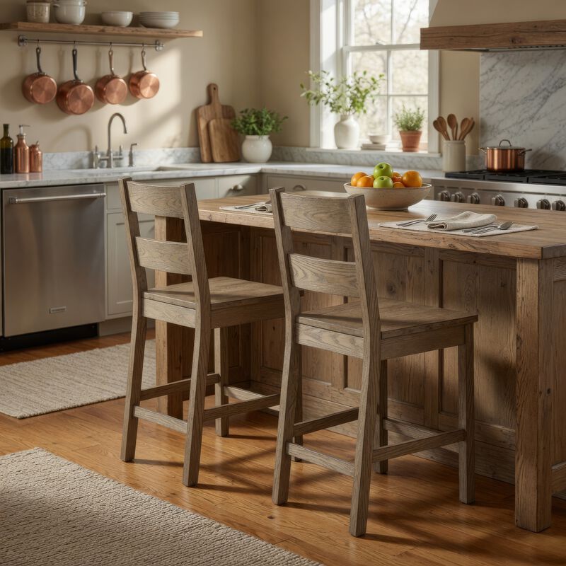 Dova Counter Height Chair Set of 2, Ladder Back, Vineyard Oak Brown image number 8