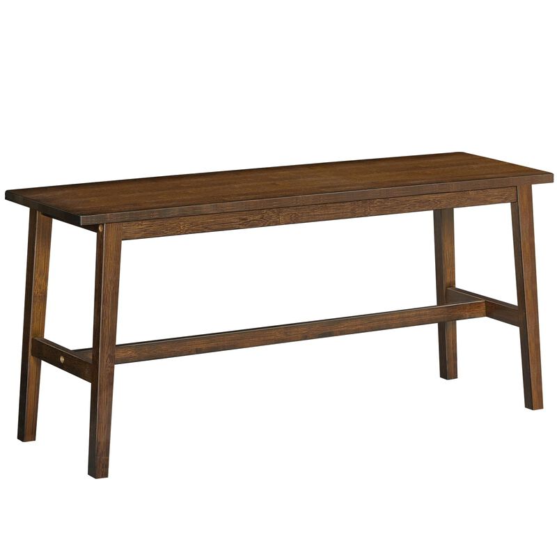 Wicker Dining Bench with Farmhouse Style for Kitchen and Dining Room-Mocha image number 0