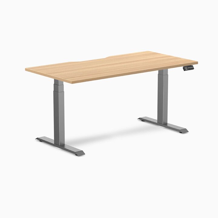 Desky Dual Scalloped Laminate Sit Stand Desk