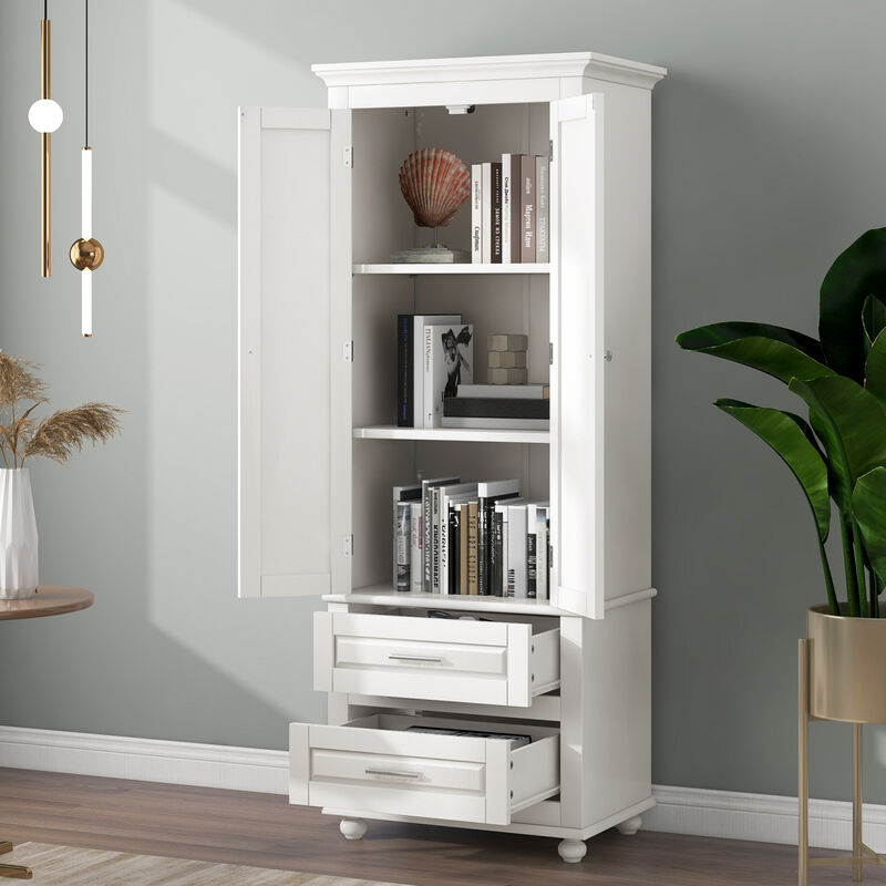 Streamdale Tall Storage Cabinet With Two Drawers For Bathroom/Office image number 2