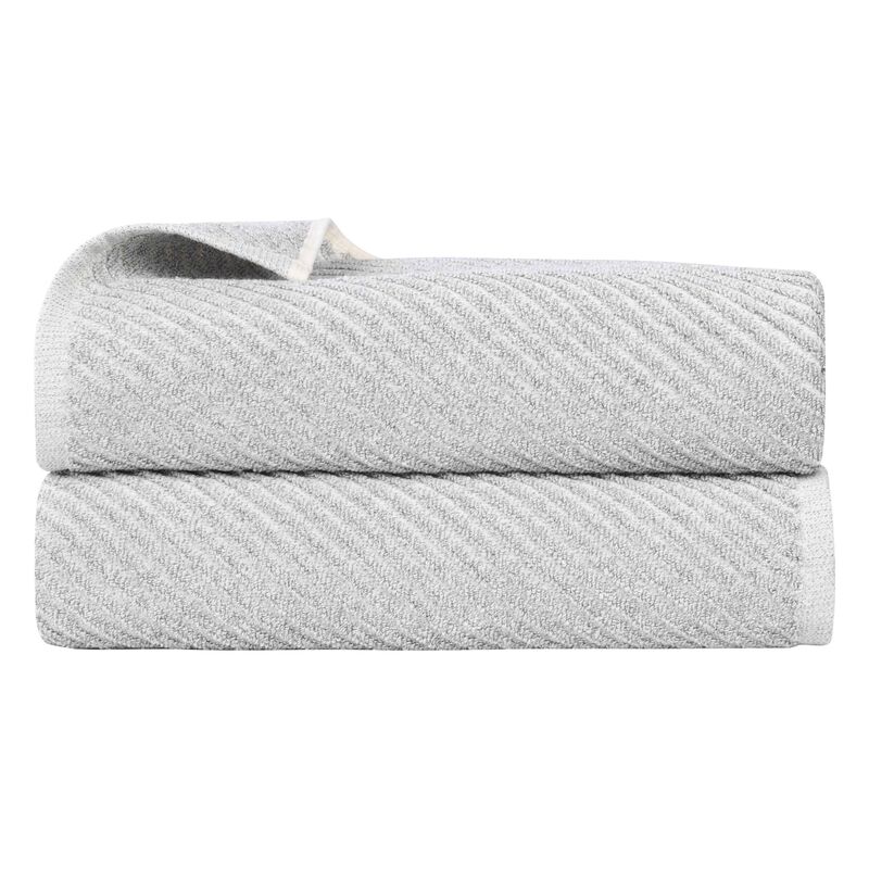 2-Piece Cotton Blend Bath Sheet Set with Diagonal Rib Pattern for Everyday Use image number 0