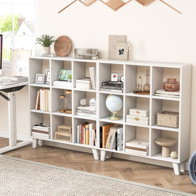 Hivvago 9-Cube Bookcase with 6 Removable Shelves and Raised Support Feet