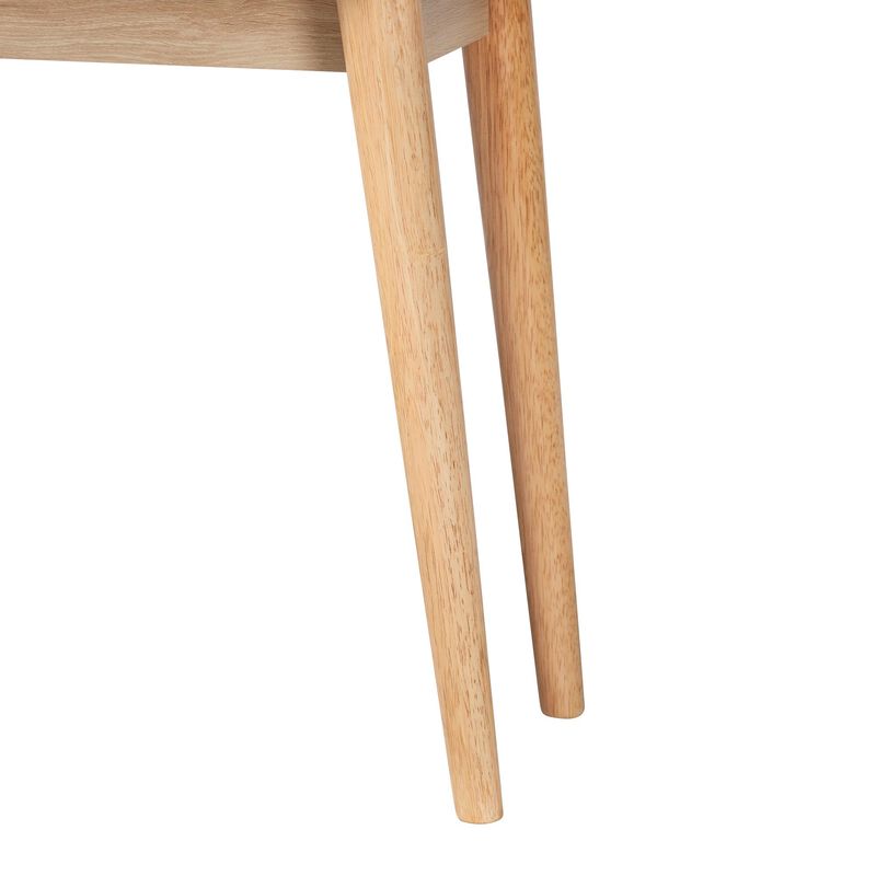 Baxton Studio Baird Mid Century Light Oak Brown Finished Wood 2 Drawer Console Table image number 6