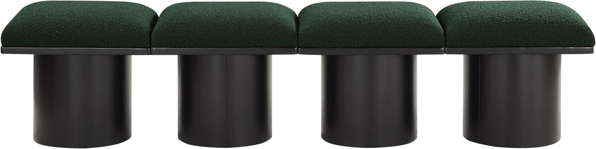 Meridian Furniture Pavilion Green Boucle Fabric Bench