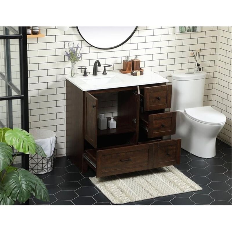 Elegant Kitchen and Bath 36 inch Single bathroom vanity in expresso image number 8