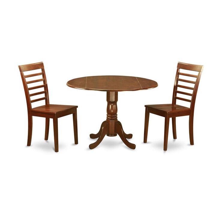 3 PC small Kitchen Table and Chairs set-drop leaf Table and 2 Kitchen Chairs in