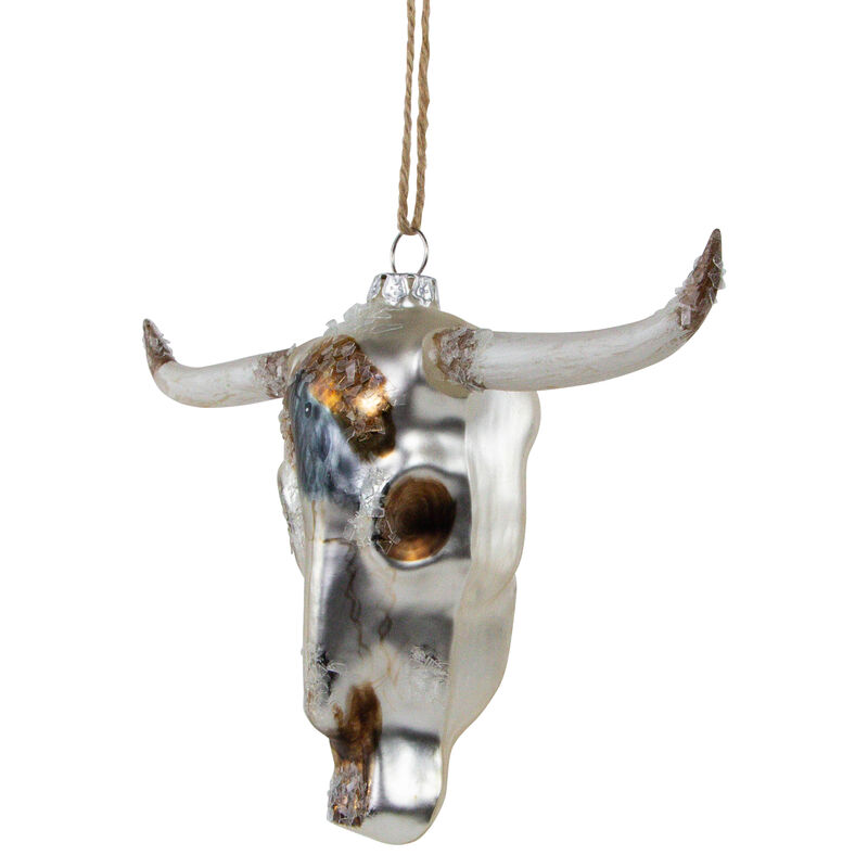 5.5" Longhorn Glass Christmas Ornament image number 2