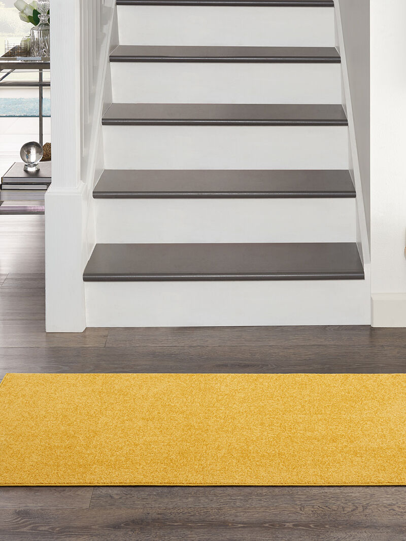 Nourison Essentials NRE01 Yellow 2'2" x 10' Rug image number 7