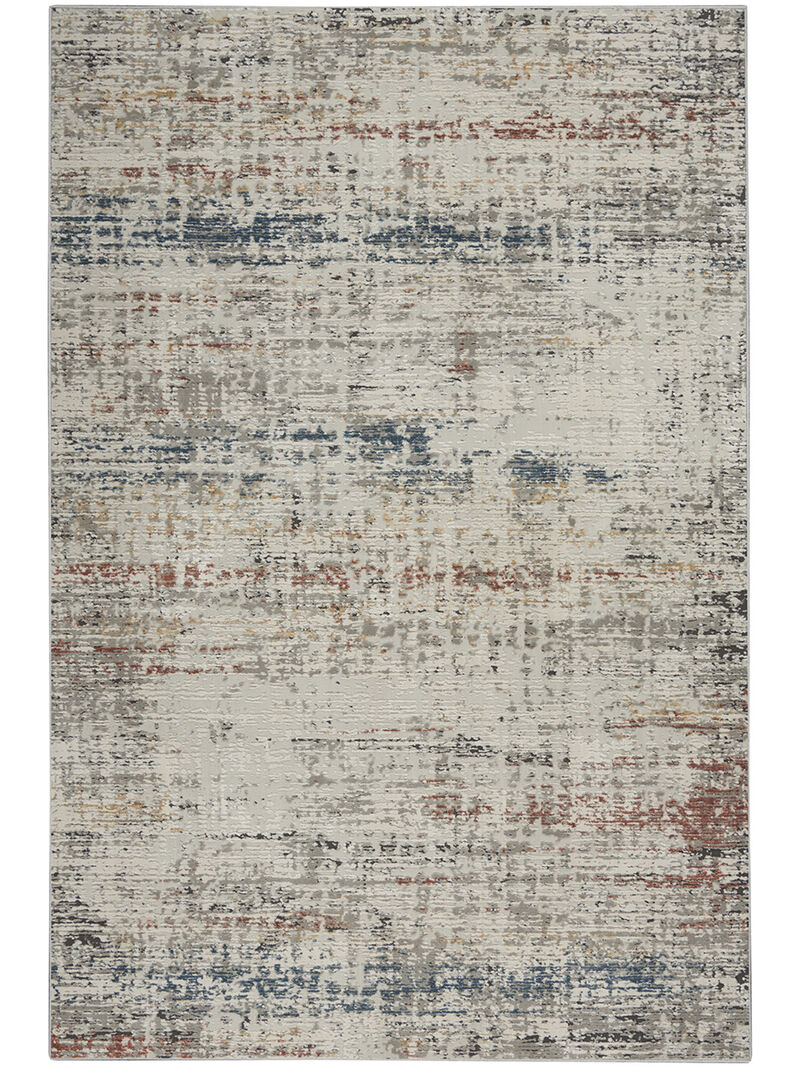 Rustic Textures RUS14 Light Gray/Multicolor 5'3" x 7'3" Rug