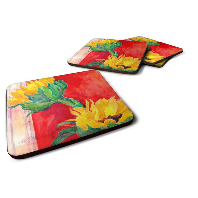 Caroline's Treasures 6111FC Flower-Sunflower Foam Coasters (Set of 4), 3.5 H x 3.5 W, Multicolor image number 0