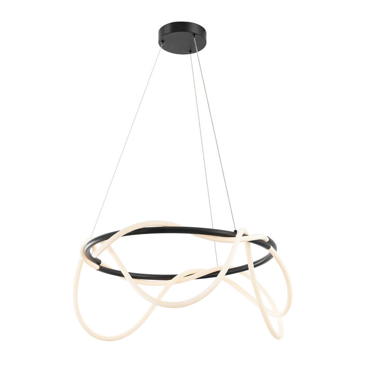 Lisette Contemporary Minimalist 360 Adjustable Silicone Neon Rope Dimmable Integrated LED Chandelier