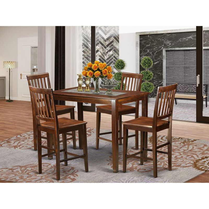 5 Pc Dining counter height set-pub Table and 4 Dining Chairs.