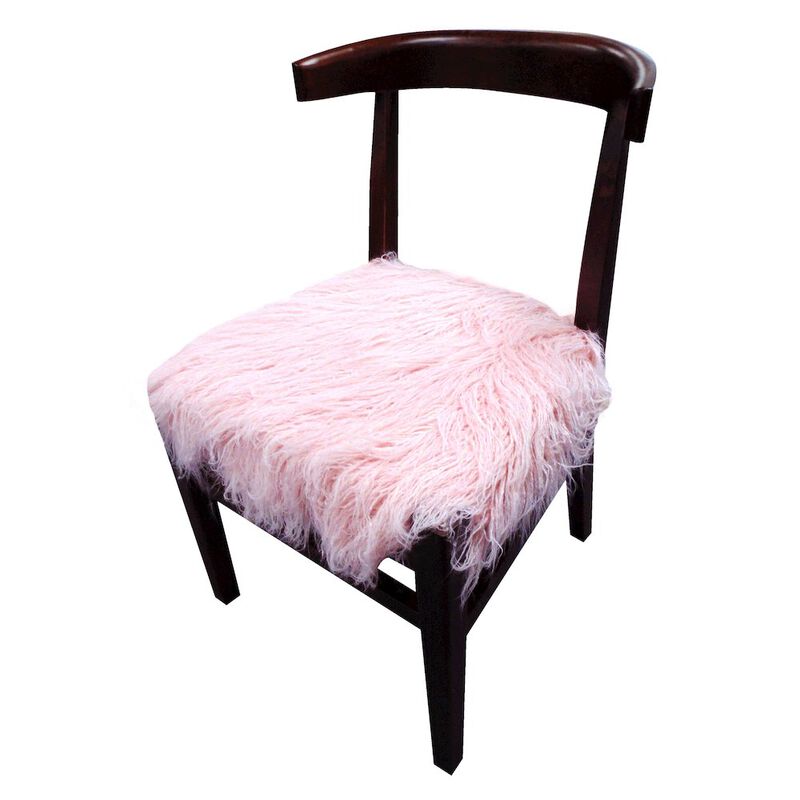 Aaron Chair in Pink Faux Fur