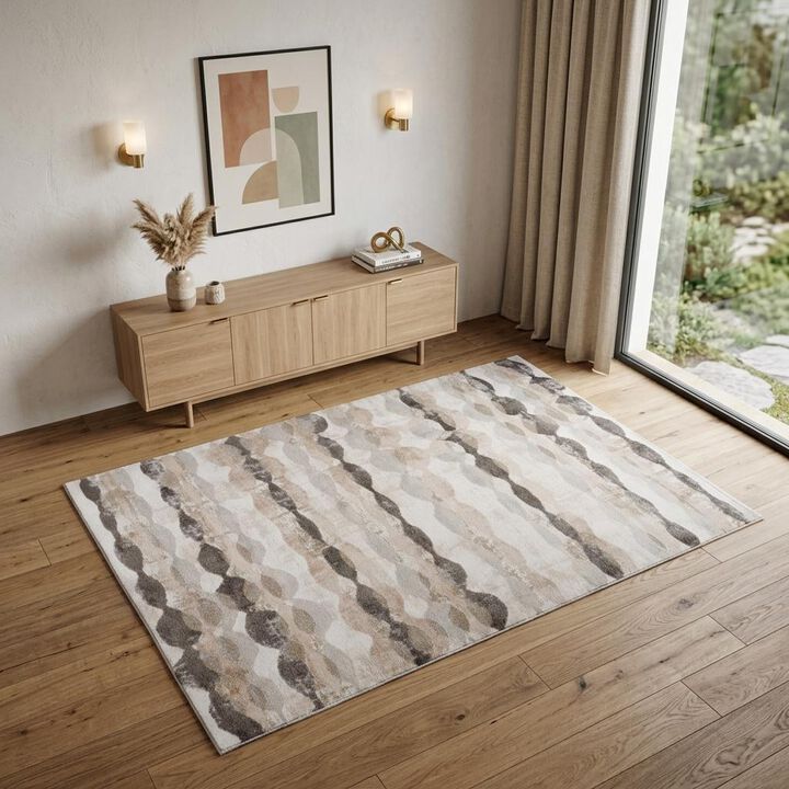 HomeRoots Abstract Distressed Area Rug