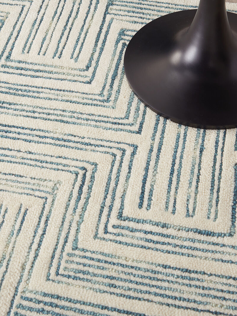 Interlock ITL06 Ivory/Turquoise 5' x 7'6" Rug