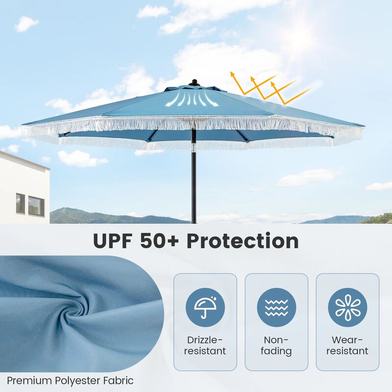 Mondawe 9 FT Patio Umbrella with Sun-Protective Canopy for Patio Garden Pool