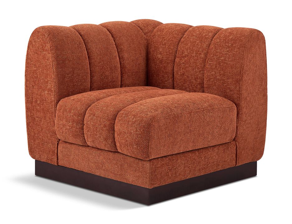 Meridian Furniture Quinn Cognac Chenille Fabric Corner Chair
