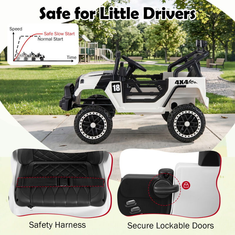 12V Kids Ride On Toy Truck with 3 Speeds and Remote Control for Yard image number 4