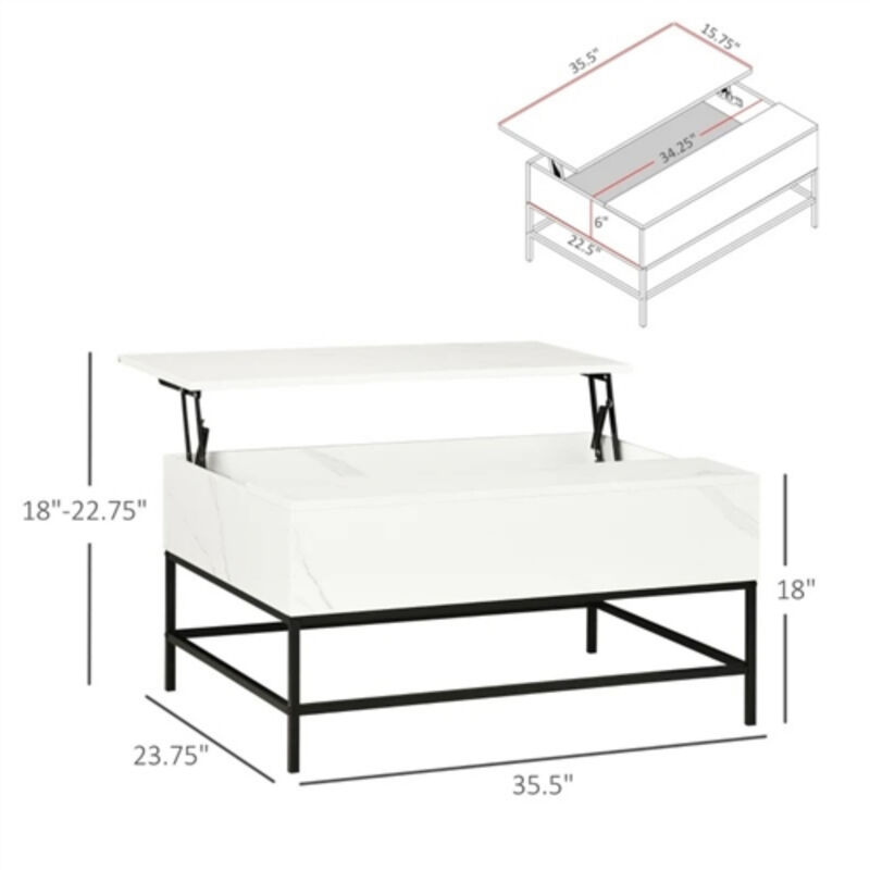 Modern Lift-Top Coffee Table with Storage and Sleek Metal Legs