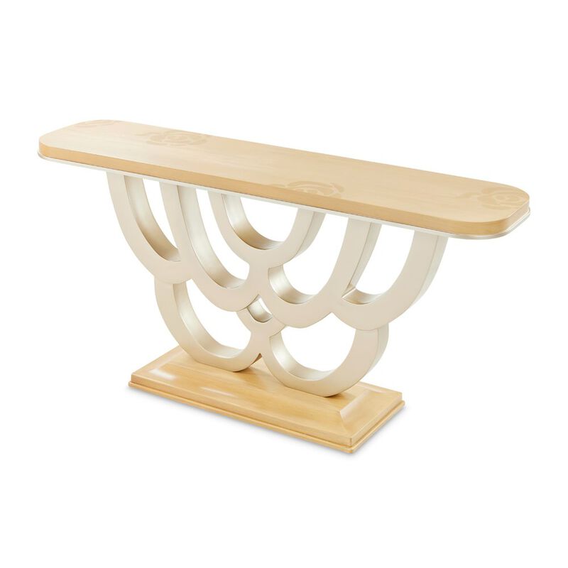Michael Amini Camellia Field Console Table - Caramel image number 9