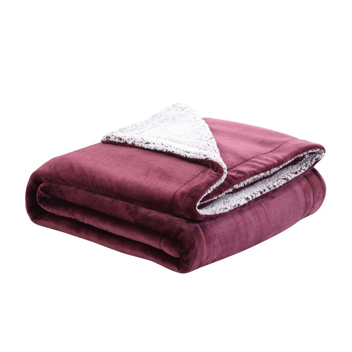 Cozy Tyme Babineaux Flannel Reversible Sherpa Throw Blanket 108"x90"