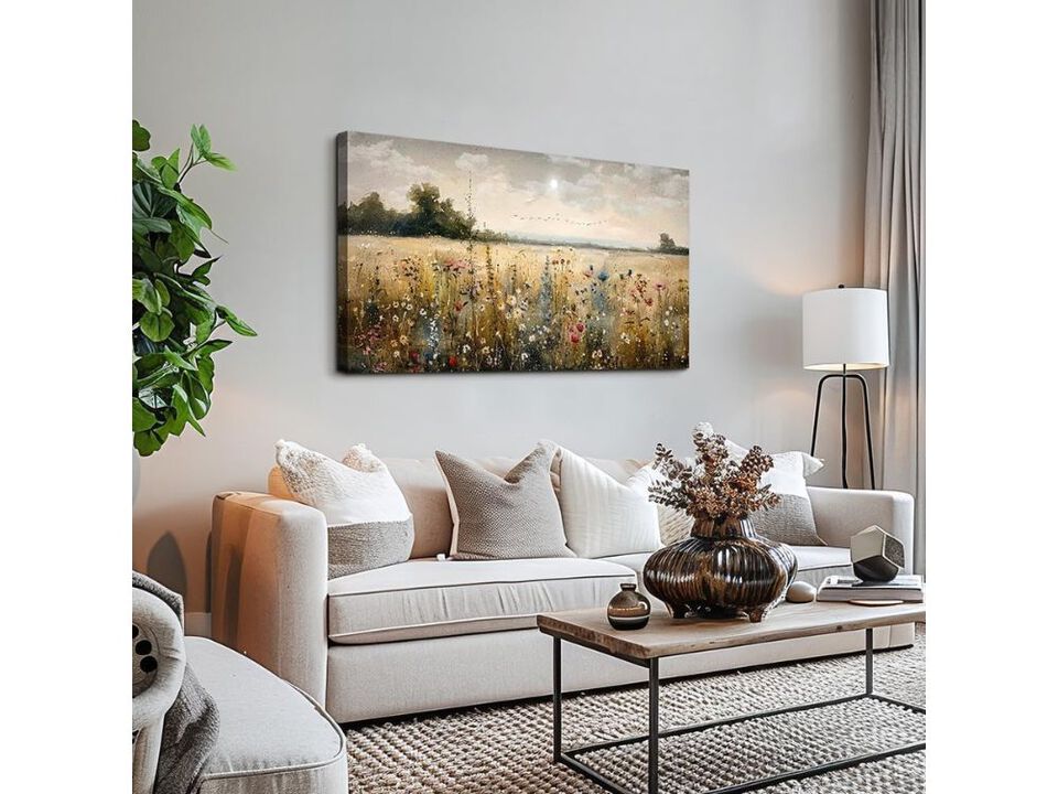 Canvas Wall Art Vintage Landscape Painting Rustic Decor for Living Room Bedroom