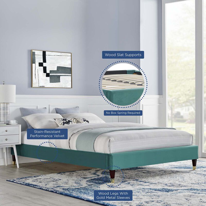 Modway - Harlow Full Performance Velvet Platform Bed Frame image number 5