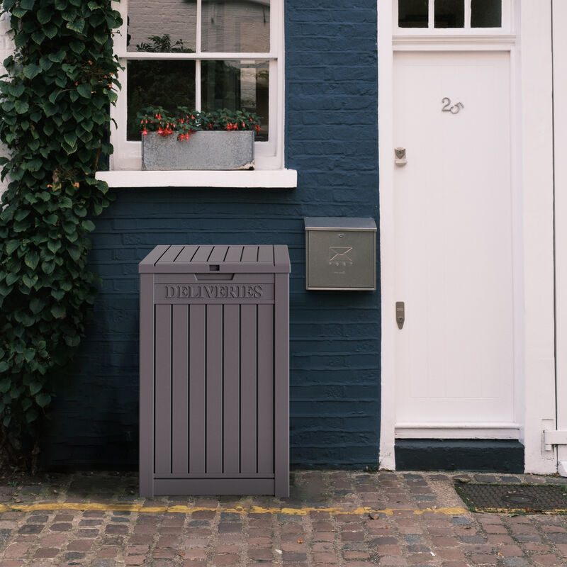 Mondawe 31 Gallon Resin Outdoor Patio Storage Deck Garden Storage Box with Side Handles