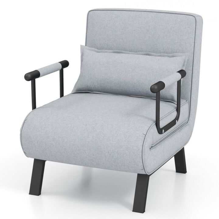 Hivvago Folding 6 Position Convertible Sleeper Bed Armchair Lounge Couch with Pillow